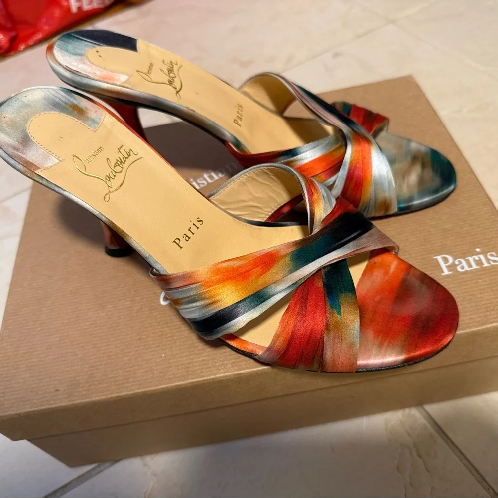 Christian Louboutin Vibrant Multicolor Heels - Picture 1 of 5